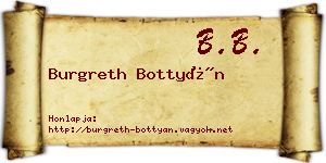 Burgreth Bottyán névjegykártya